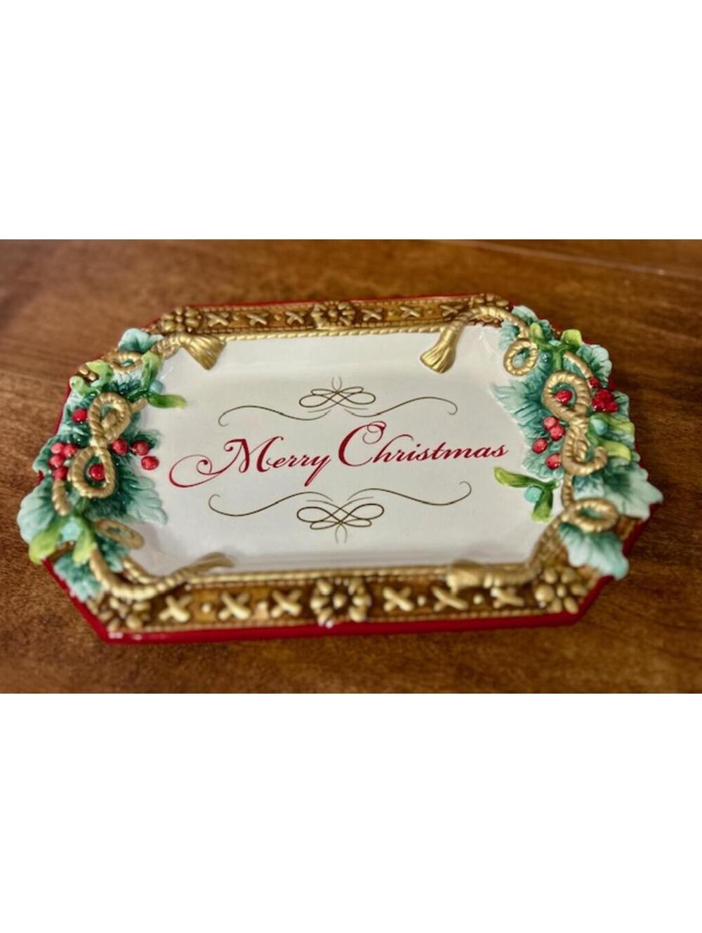 Fitz & Floyd Christmas Holiday Decorative Serving Tray Plate